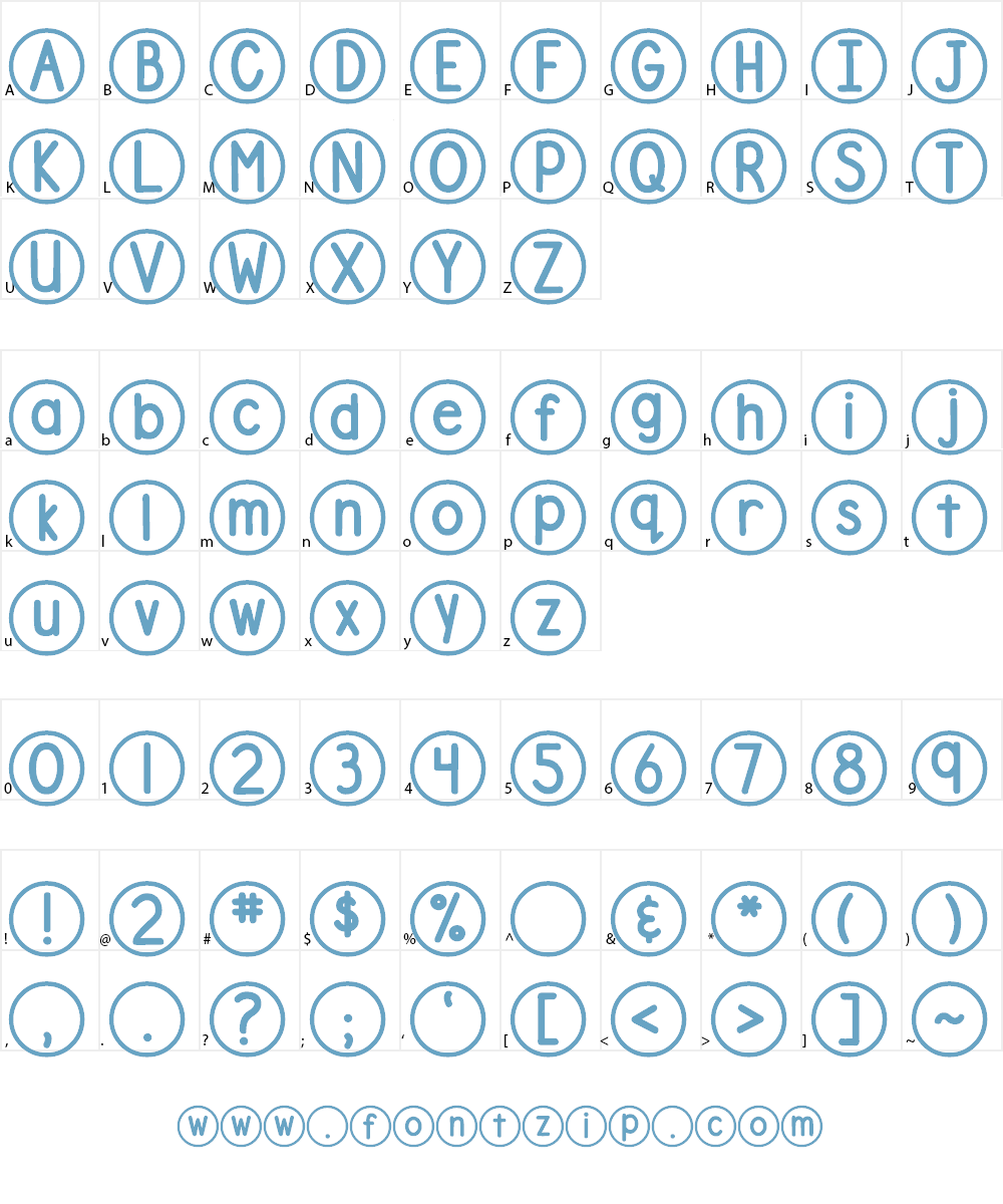 DJB Standardized Test Font Character